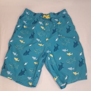 Dip Boy's Shark Themed Swim Trunks Size Large‎ 12-14 Blue